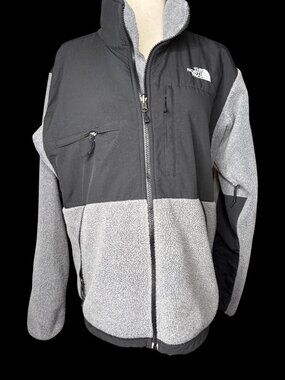 Vintage The North Face Denali Fleece Jacket Men M Full Zip Pockets Gray Polartec